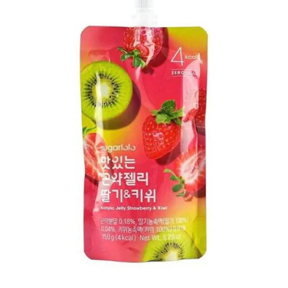South Korea 🇰🇷 - Sugarlolo Konjac Jelly Strawberry & Kiwi - InOutSnackz