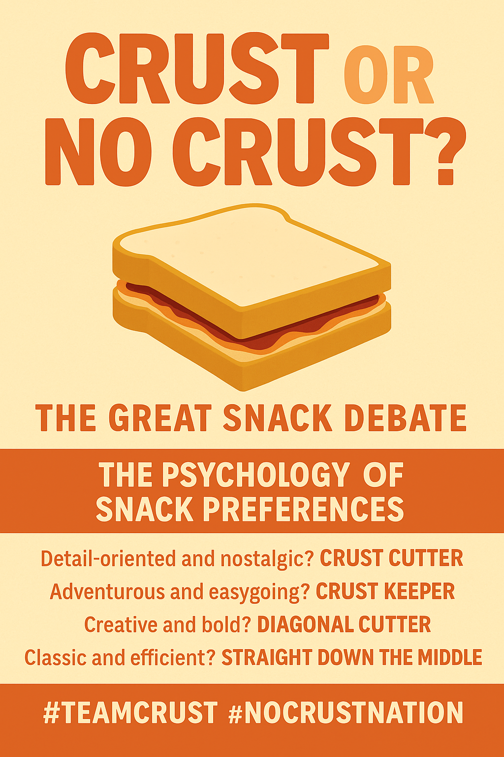 🍞 Crust or No Crust? The Great Snack Debate