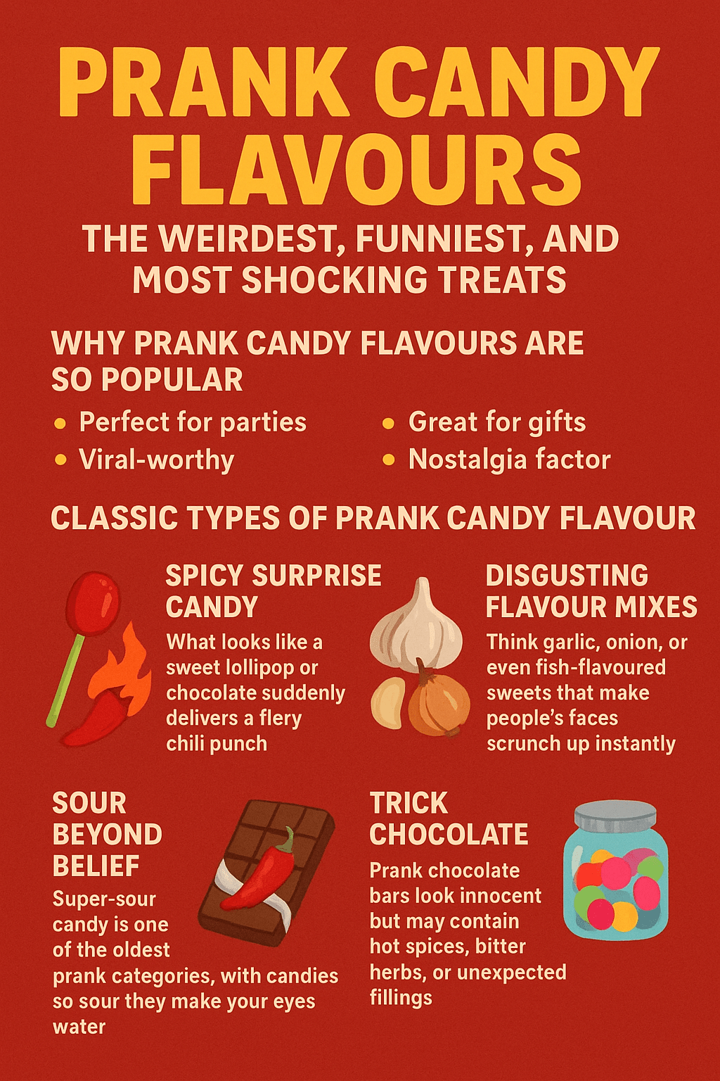 Prank Candy Flavours: The Weirdest, Funniest, and Most Shocking Treats - InOutSnackz