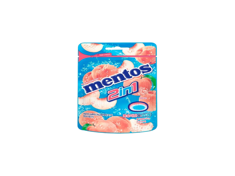 Korea 🇰🇷 - Mentos 2In1 Peach Soda