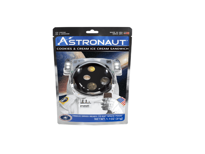 USA 🇺🇸 - Astronaut Food Freeze Dried Cookies & Cream Ice Cream Sandwich