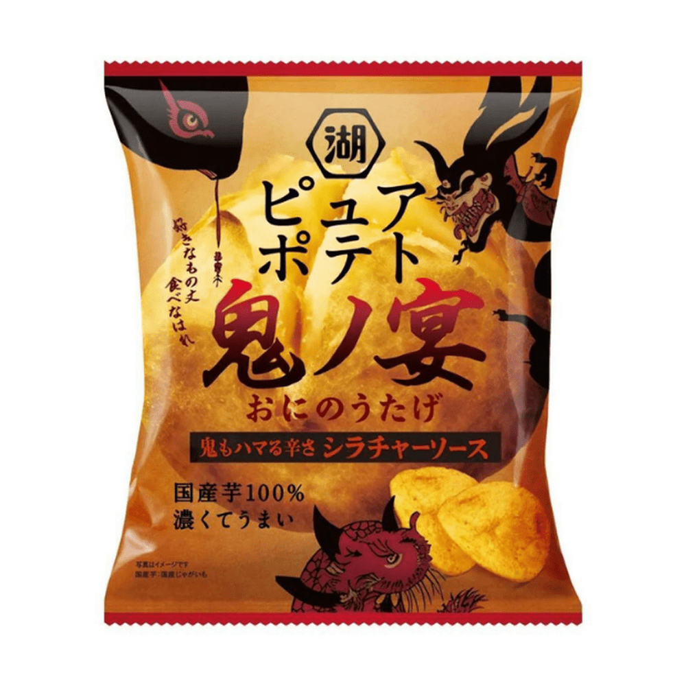 Japan 🇯🇵 - Koikeya Pure Potato Oni - No - Utage Sriracha Sauce - InOutSnackz