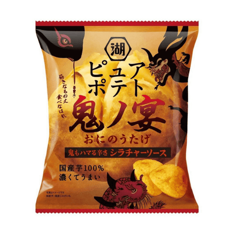 Japan 🇯🇵 - Koikeya Pure Potato Oni - No - Utage Sriracha Sauce - InOutSnackz