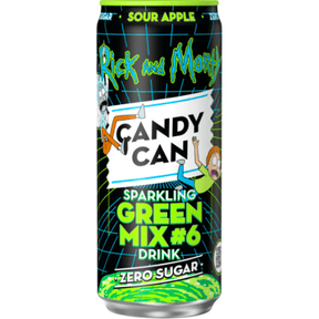 Netherlands 🇳🇱 - Candy Can Rick and Morty Green Mix 6 Sour Apple - InOutSnackz