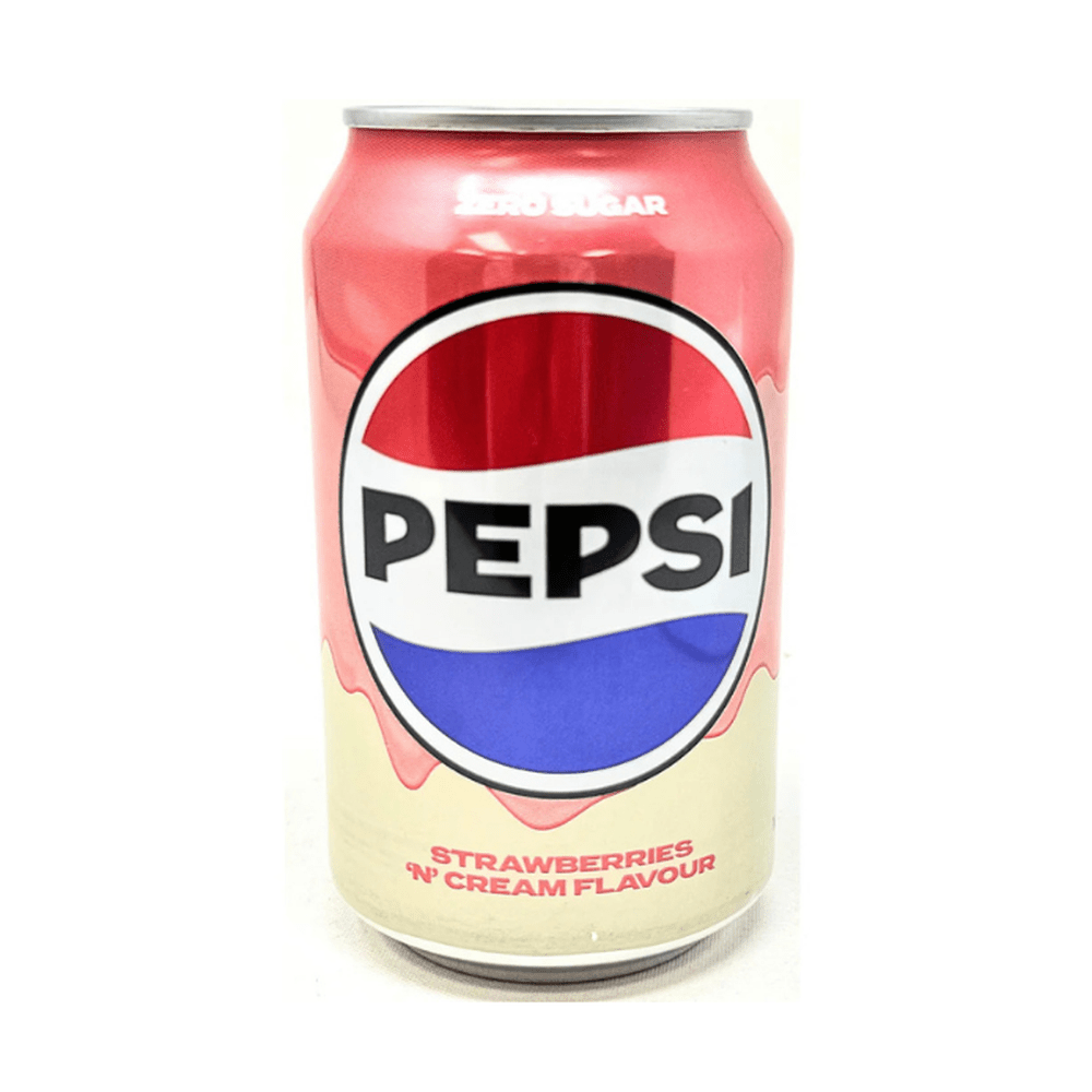 UK 🇬🇧 - Pepsi Strawberries 'N' Cream Zero Sugar - InOutSnackz