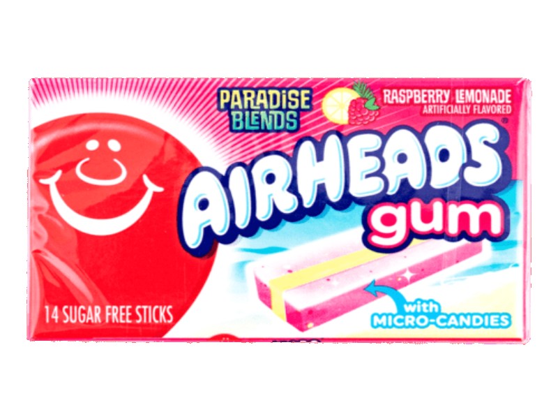 Airheads Gum Paradise Blends Raspberry Lemonade Sugar Free InOutSnackz