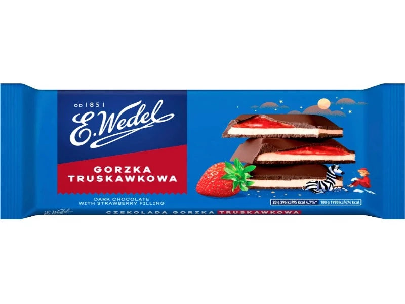 Poland 🇵🇱 - Wedel Dark Chocolate Strawberry Filling
